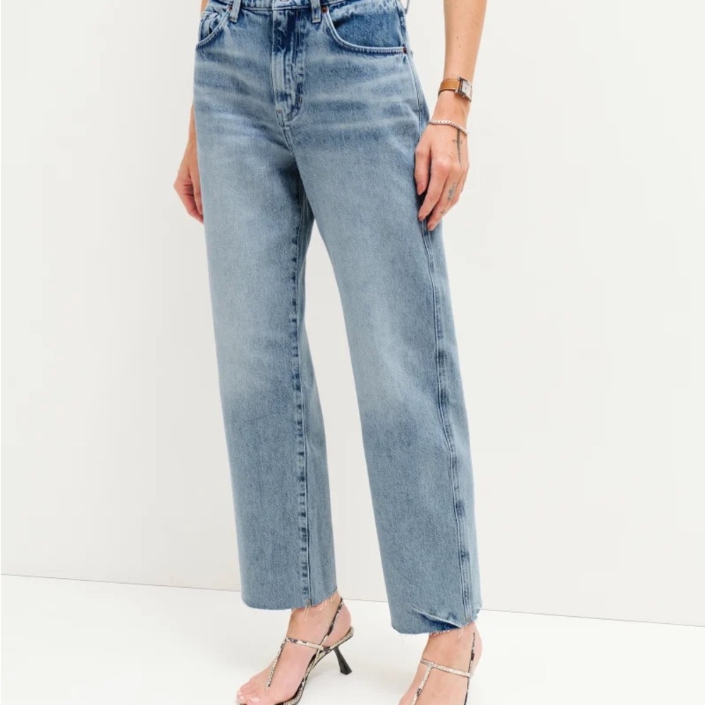 Reformation Val 90s Mid Rise Straight Cropped Jeans